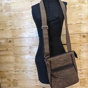 NWOT brown quilted crossbody bag by Thirty-One